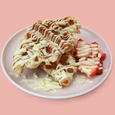 White Choco Strawberry Croffle